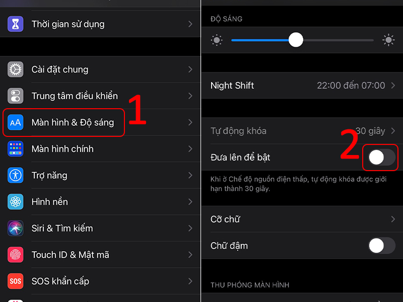 Tắt đưa l&ecirc;n để bật